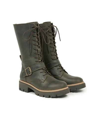 Strap Detail Mid Calf Boot