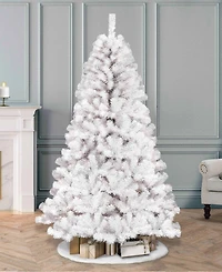 Puleo 7.5FT Pre-lit Nebraska Fir White Artificial Christmas Tree