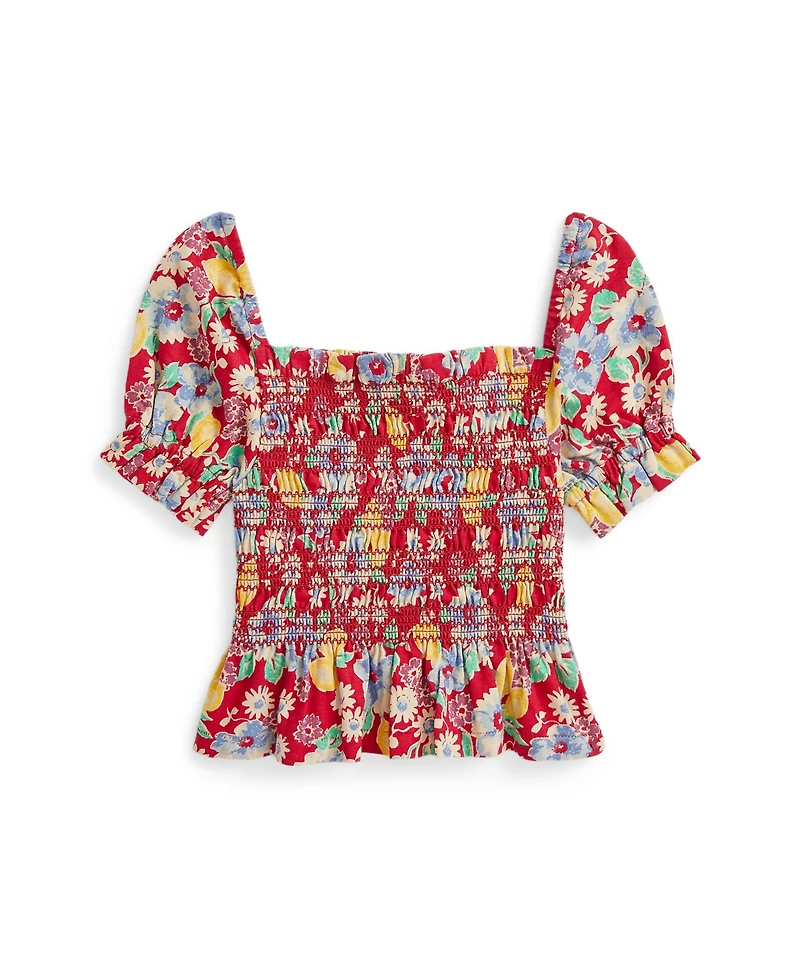 Polo Ralph Lauren Toddler and Little Girls Floral Smocked Jersey Top