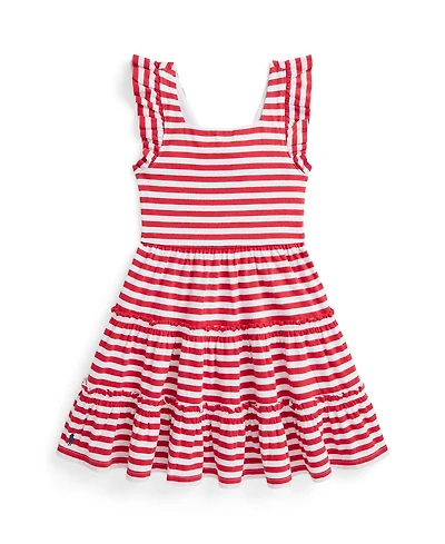 Polo Ralph Lauren Toddler and Little Girls Striped Ruffled Jersey Dress