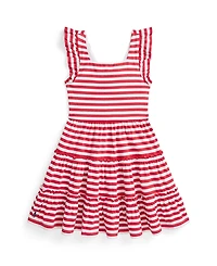 Polo Ralph Lauren Toddler and Little Girls Striped Ruffled Jersey Dress