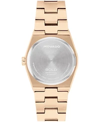 Movado Women's Bold Quest Swiss Quartz Ionic Plated Light Rose Gold Steel Watch, 28mm
