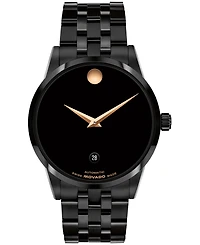 Movado Men's Museum Classic Swiss Automatic Black Pvd Watch, 40mm