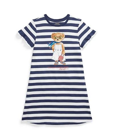 Polo Ralph Lauren Big Girls Striped Polo Bear Dress