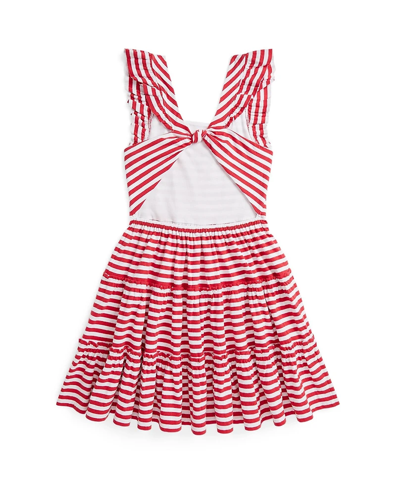Polo Ralph Lauren Big Girls Striped Ruffled Jersey Dress