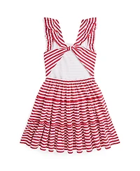 Polo Ralph Lauren Big Girls Striped Ruffled Jersey Dress