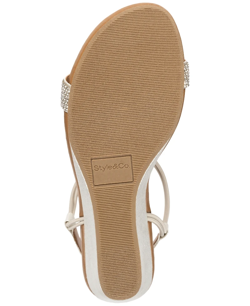 Style & Co Women's Mulan Embellished Wedge Sandals, Created Macy's