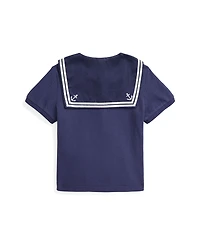 Polo Ralph Lauren Toddler and Little Girls Stretch Mesh Sailor Polo Shirt