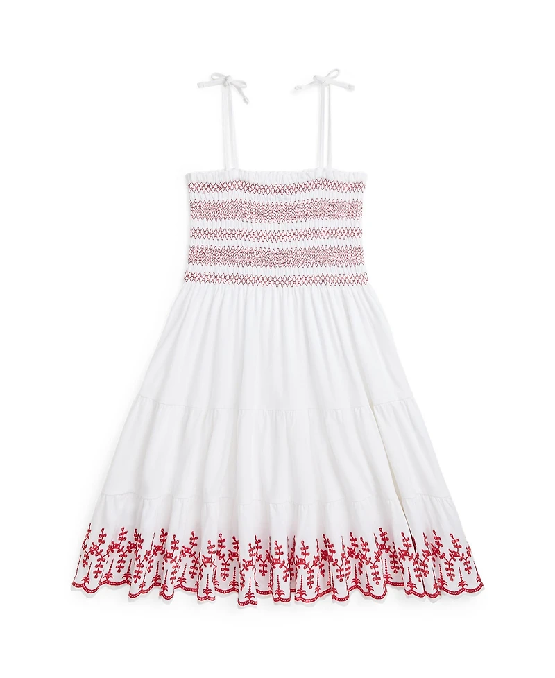 Polo Ralph Lauren Toddler and Little Girls Smocked Eyelet Jersey Dress