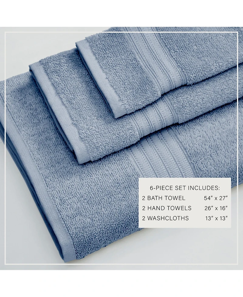 Linery & Co. Quick-Drying Cotton 6-Piece Bath Towel Set