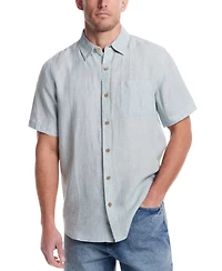 Weatherproof Vintage Men's Regular-Fit Solid Button-Down 100% Linen Shirt