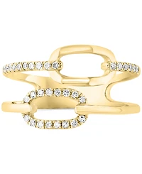 Lali Jewels Diamond Chain Link Double Row Ring (1/6 ct. t.w.) in 14k Gold