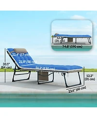 Outsunny Outdoor Lounge Chairs, Reclining Folding Chaise Lounge, /