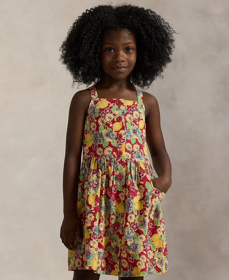 Polo Ralph Lauren Toddler and Little Girls Lemon-Floral Slub Dress