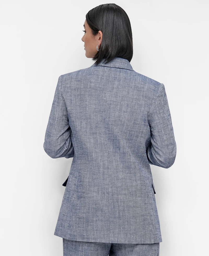 Dkny Women's Linen Blend One-Button Blazer