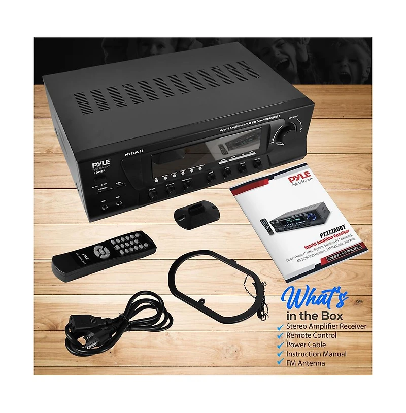 Pyle Bluetooth 300W Home Theater Stereo Amplifier Receiver - PT272AUBT