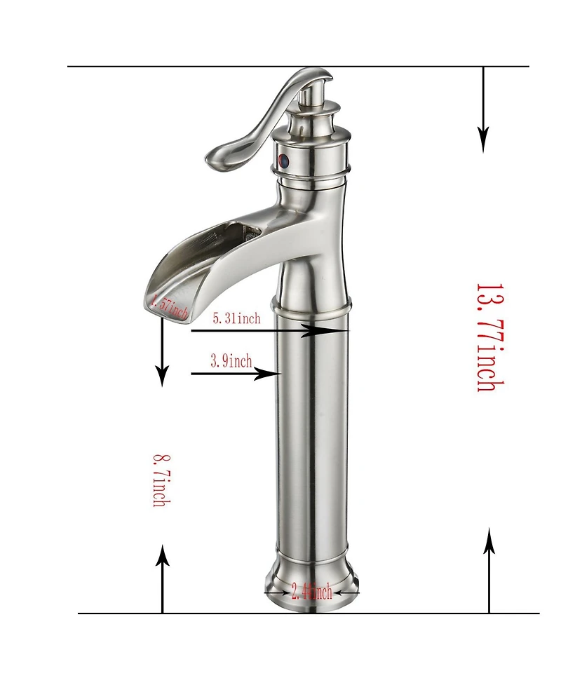 Waterfall Single Hole Single-Handle Bathroom Sink Faucet With Supply Line and Escutcheon in Oil Rubbed Bronze