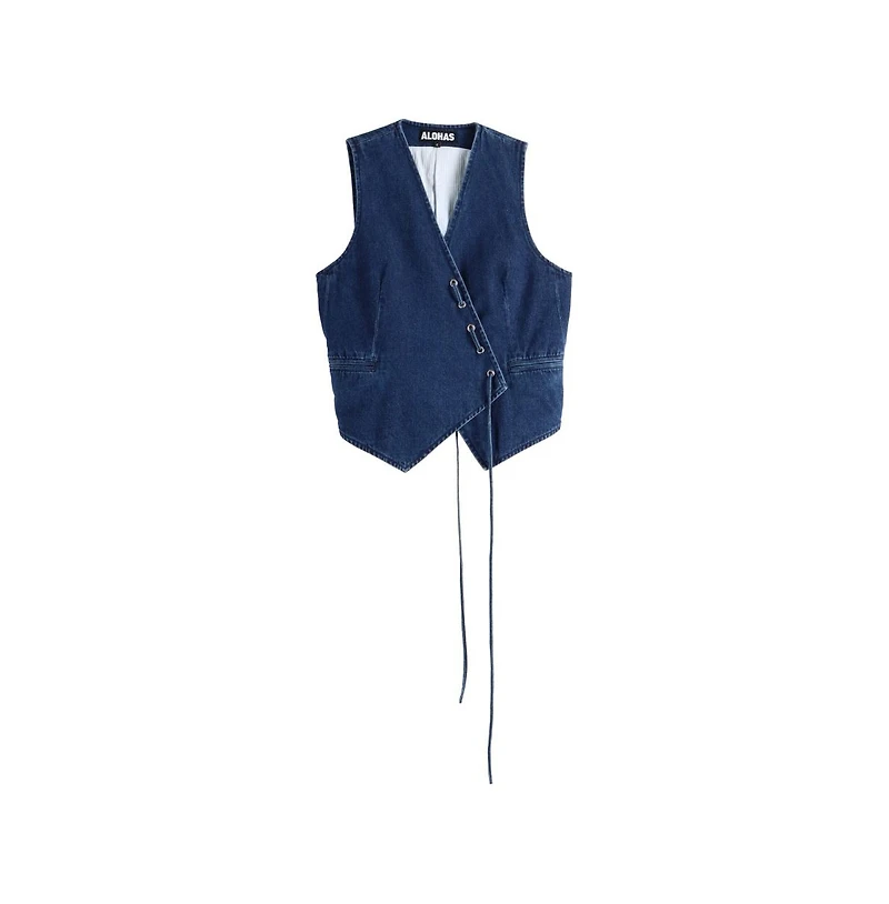 Alohas Women's Sabre Blue Denim Vest