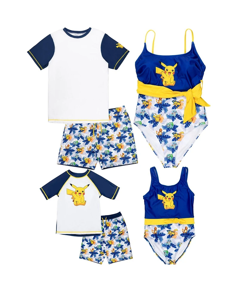 Pokemon Girls Pikachu Upf 50+ One Piece Bathing Suit