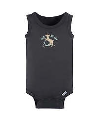 Gerber Baby Boys 4-Pack Sleeveless Onesies Bodysuits, Blue Bike
