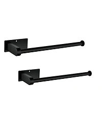 2 Pack Paper Towel Holder Wall Mount, Black Paper Towel Holder Under Cabinet, Self Adhesive Paper Towel Holders