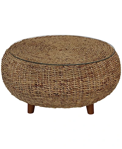 Gallerie Decor Stonebridge Coffee Table With Glass Top