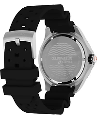 Timex Men's Quartz Analog Black Rubber Watch, 44mm