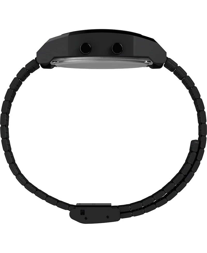 Timex Men's Quartz Digital Black Stainless Steel Watch, 36mm