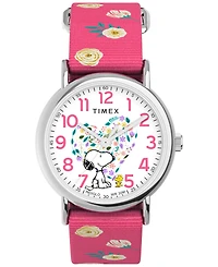 Timex Women's Quartz Analog Pink Nylon Watch, 38mm