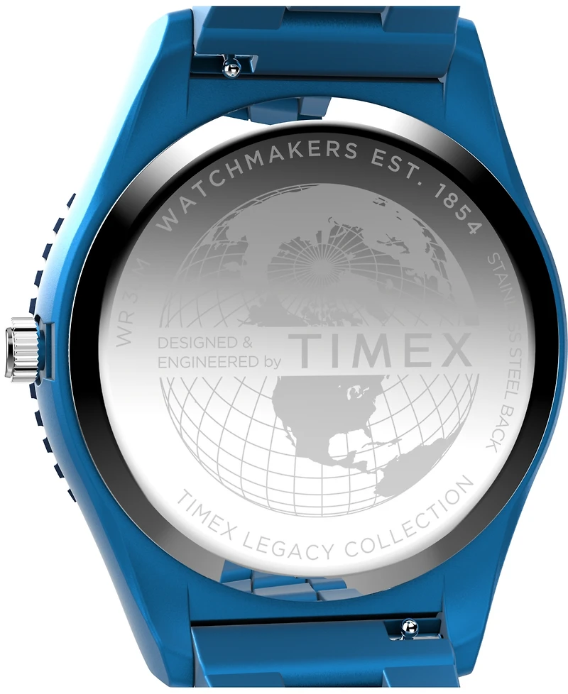 Timex Men's Quartz Analog Blue Stainless Steel Watch, 42mm