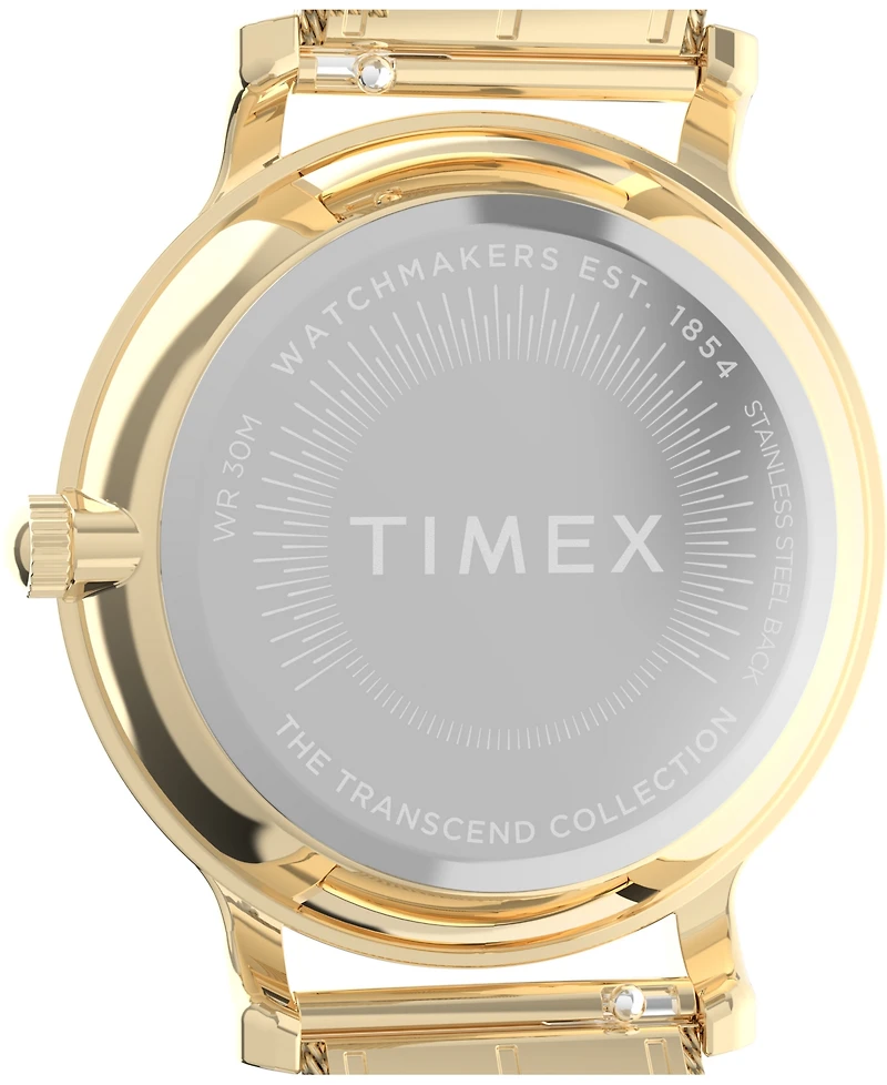 Timex Women's Quartz Analog Gold-Tone Stainless Steel Watch, 34mm
