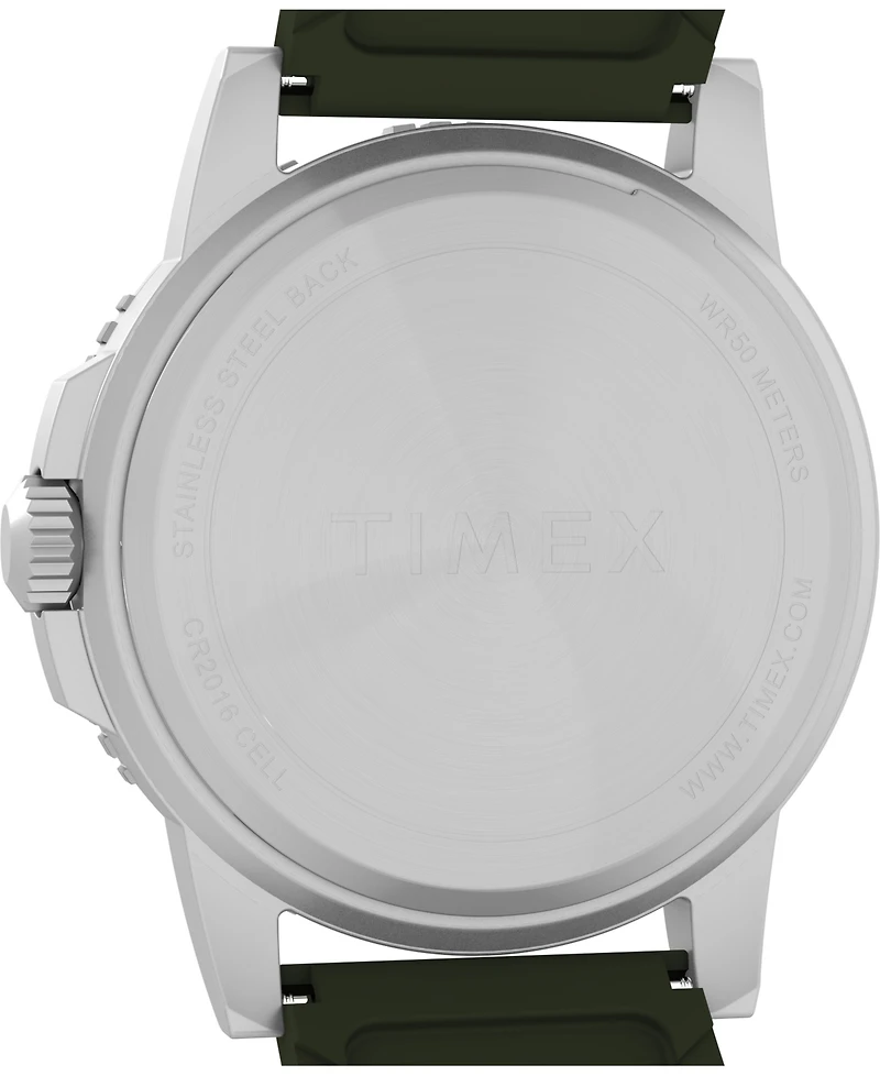 Timex Men's Quartz Analog Green Silicone Watch, 45mm
