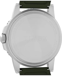 Timex Men's Quartz Analog Green Silicone Watch, 45mm