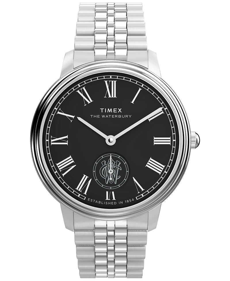 Timex Men's Quartz Analog Silver-Tone Stainless Steel Watch, 39mm