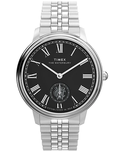 Timex Men's Quartz Analog Silver-Tone Stainless Steel Watch, 39mm