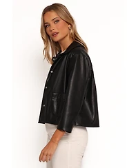 Petal and Pup Women's Evora Faux Leather Button Front Jacket