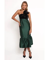 Petal and Pup Women's Amelie Bow Front One Shoulder Midi Dress