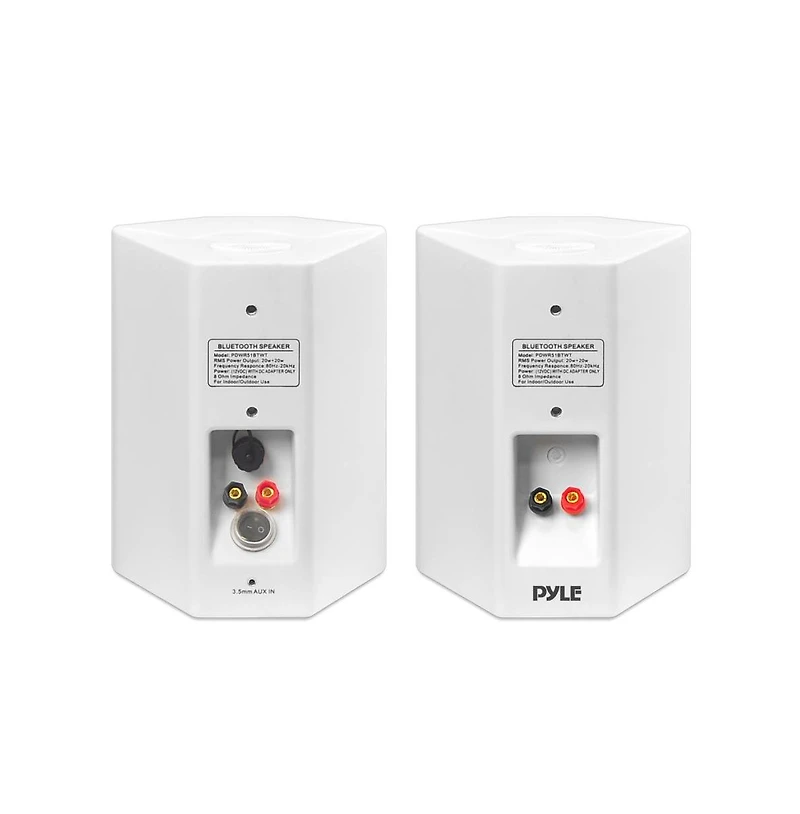Pyle PDWR51BTWT 5.25" Bluetooth Waterproof Indoor/Outdoor Wall Mount Speakers - 240W, White, Pair