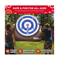Bull Hawker | Giant Axe Darts (Over 6ft Tall) w/ 15+ Games | Axe Throwing Game for Backyard w/ Air Pump | Carnival Game