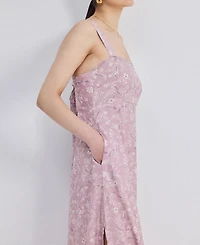 Reistor Women's Perfect Floral Maxi with Tapered Straps Pink
