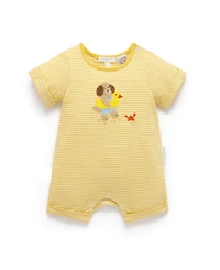 Purebaby Baby Yellow Striped Short Romper