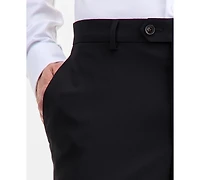 Ted by Baker Men's Modern-Fit Stretch Black Solid Wool-Blend Suit Separate Pants