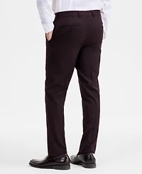 Ted by Baker Men's Modern-Fit Stretch Bordeaux Wool-Blend Suit Separate Pants