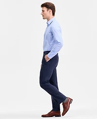 Ted by Baker Men's Modern-Fit Stretch Blue Sharkskin Wool-Blend Suit Separate Pants