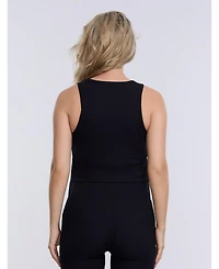 Motherhood Maternity Crew Neck Racerback Cropped Tank