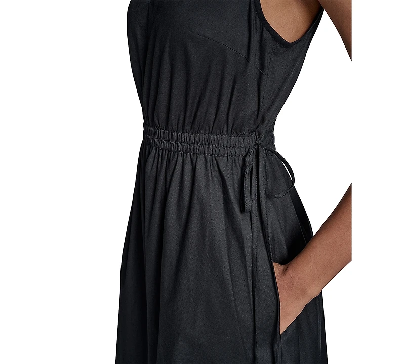 Calvin Klein Women's Cotton Drawstring Sleeveless Midi Dress