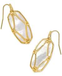 Kendra Scott 14k Gold-Plated Lattice-Framed Mother-of-Pearl Drop Earrings