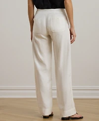 Lauren Ralph Petite 100% Linen Wide-Leg Pants