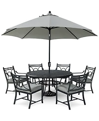 Wythburn Outdoor Dining 7pc Set (60" Round Table & 6 Scroll Chairs), Created for Macy's