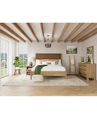 Davie 3-Pc. King Set (Leather Bed, Dresser & -Drawer Nightstand
